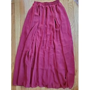 Burgundy/Maroon Chiffon Long skirt